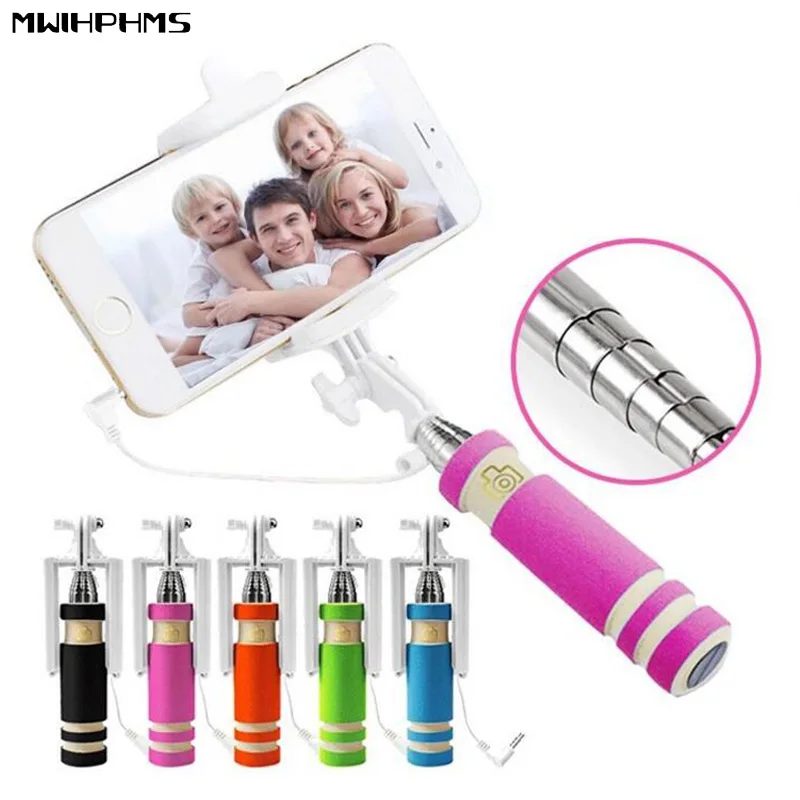 

Mini Handheld Wired mobile phone holder Extendable Monopod for all mobile phone stand Camera Tripod Monopod