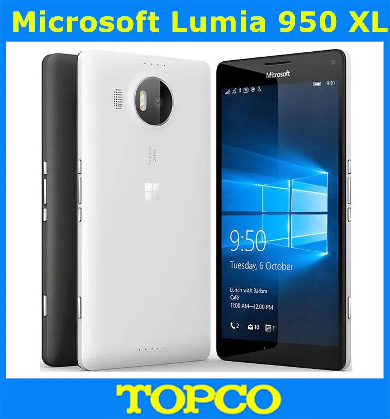 

Microsoft Lumia 950 XL Original Unlocked Windows 10 Mobile Phone 4G LTE GSM 5.7'' 20MP Octa Core 3GB RAM 32GB ROM 3340mAh