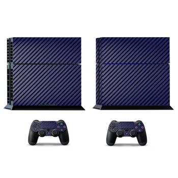 

Blue Carbon Fiber PS4 Skin PS4 Sticker Vinly Skin Sticker for Sony PS4 PlayStation 4 and 2 controller skins PS4 Stickers