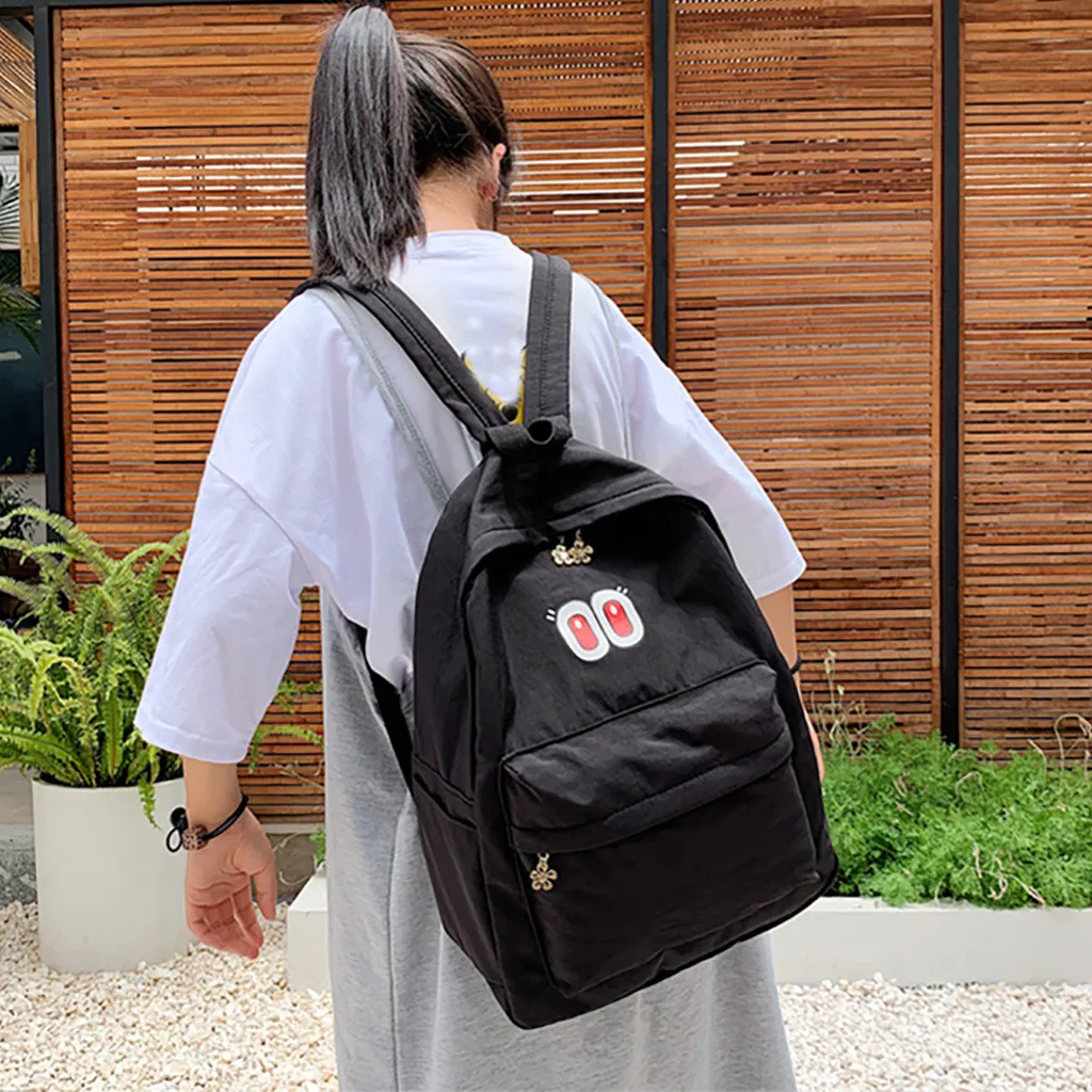 Модный женский нейлоновый Одноцветный студенческий рюкзак, дорожная сумка для пары, Большой Вместительный женский рюкзак Dropship
