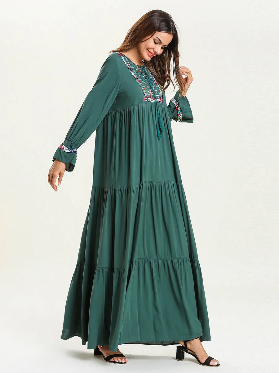 Женское мусульманское длинное платье для девочки abaya Дубай кафтан Турецкая