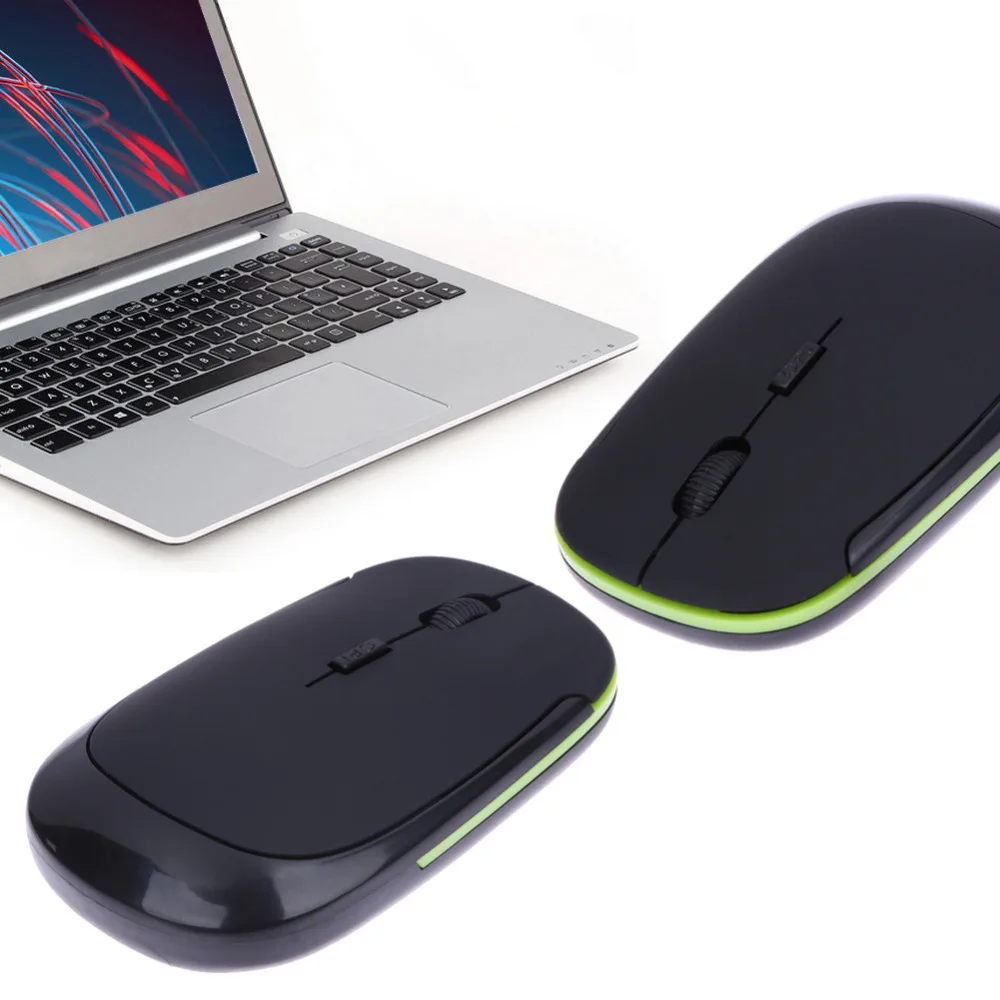 

Gaming Mice Wireless Mouse 2.4GHz Ultra-Slim Mini USB Wireless Optical Computer Mouse 2 Buttons for PC Laptop High Quality