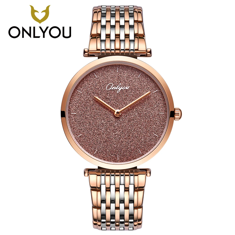 

ONLYOU Woman Watch Fashion Number Dial Calendar Week Quartz Clock Ladies Stainless Steel Strap Wristwatch Men Business Watches