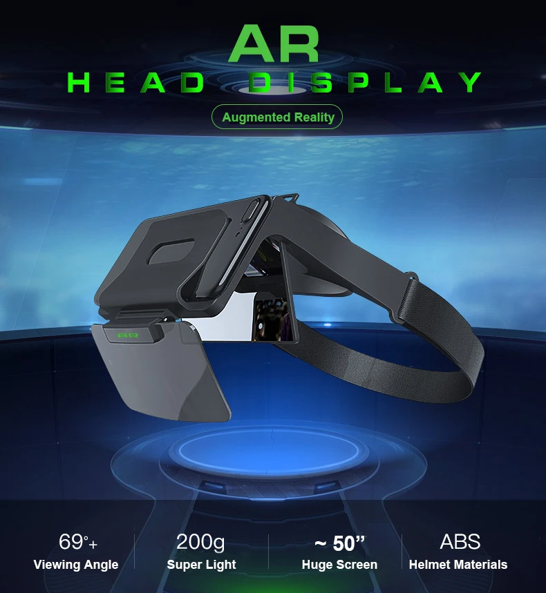Мини-портативные очки с усиленной реальностью, иммерсивные 2K FHD IMAX телефон 3D ar VR шлем Кино игра для 4,7-" смартфона