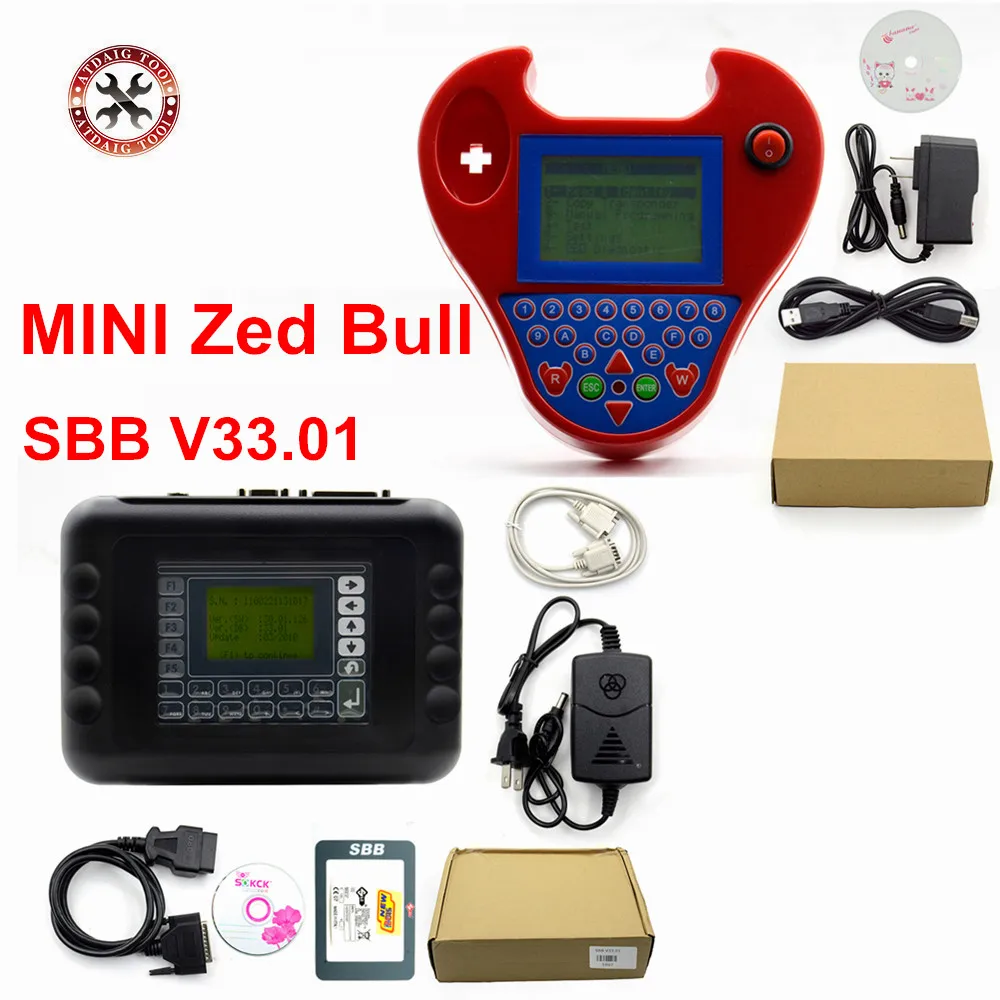 Мини Zed Bull программатор ключей SBB v46,02 v33,02 v33,01 Программирование ключ в иммобилайзере копия транспондера чип