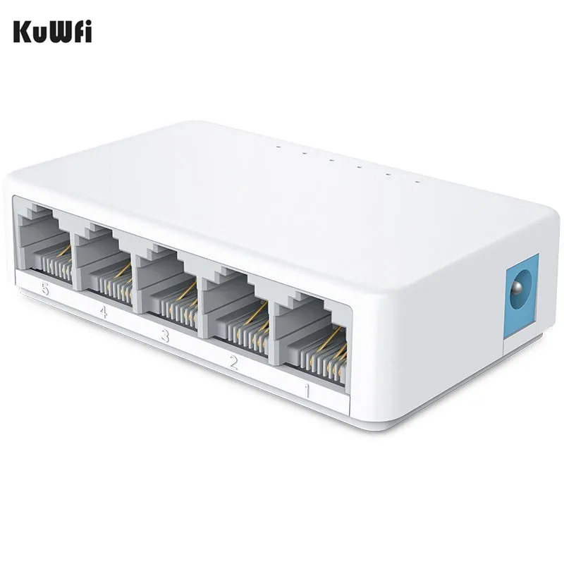 

5Ports Network Switch 10/100Mbps Fast Ethernet RJ45 Desktop Switch Lan Hub MDI Full/Half Duplex Exchange