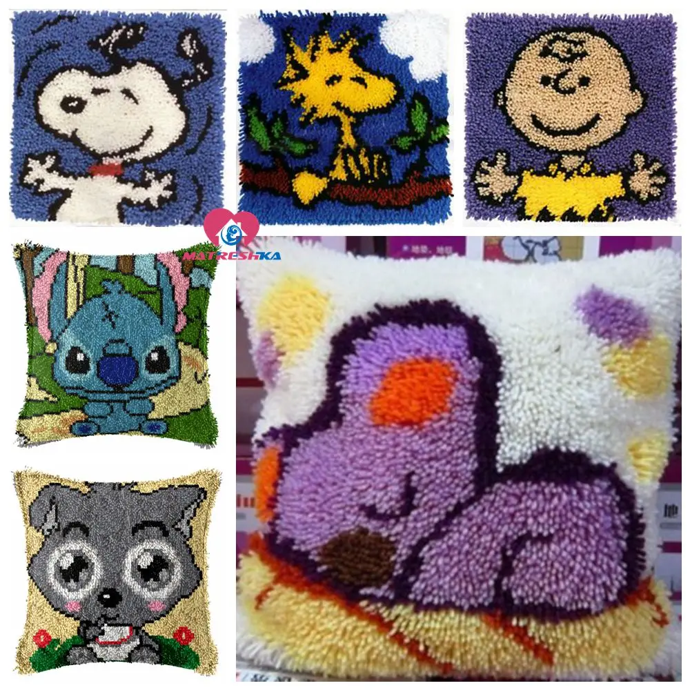 Dropshipping Latch Hook Cushion Kit Printing Cross Stitch pillow Needlework Crocheting Cushion Foamiran for crafts home decor