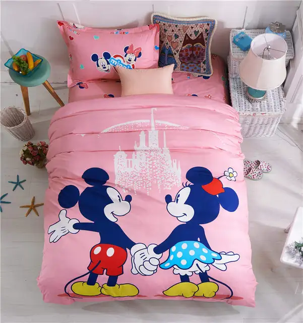 Mickey And Minnie Bedding Set Single Twin Double Size Bedspreads 100