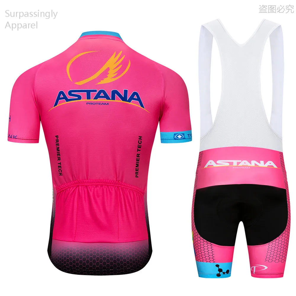 2019 الصيف فريق قصيرة الأكمام أستانا الدراجة جيرسي ضبط الدراجات جيرسي الدراجات مجموعة الدراجة الملابس روبا Ciclismo الدراجات الملابس 12D