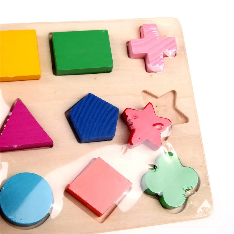 Kids Baby Wooden Learning Geometry Educational Toys Puzzle Montessori Early Learning Free Shipping