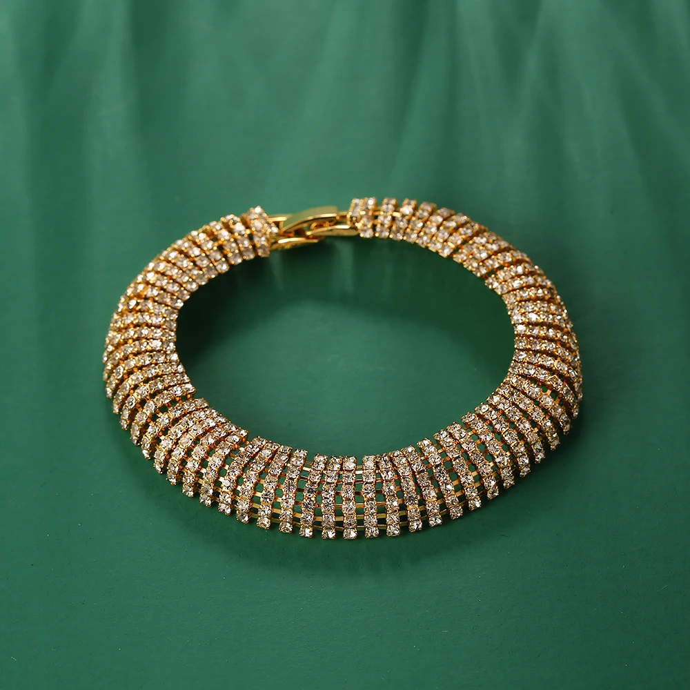Стиль блестящие камни красивые женские браслет африканские золотые Драгоценности для подарка