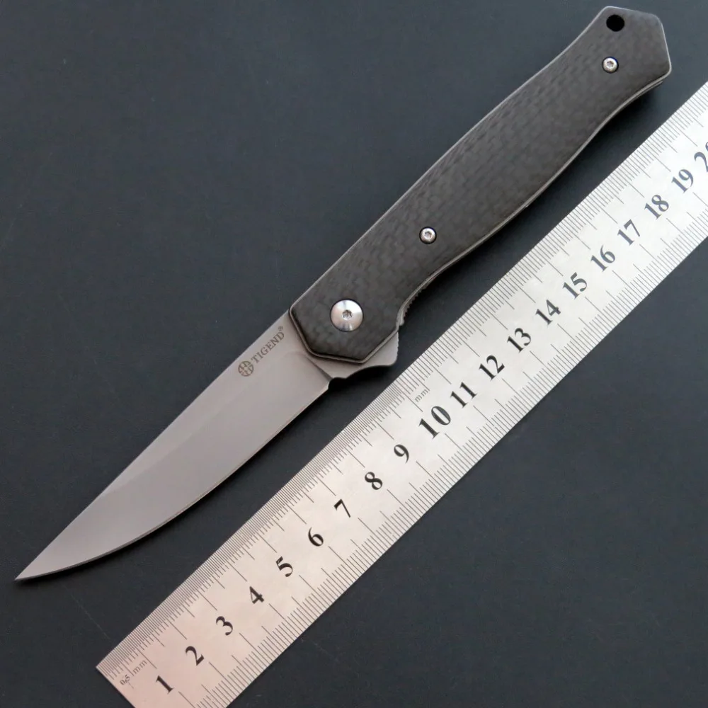 

Hottest EF20 Folding Knife D2 Blade Carbon Fiber Steel Handle Ball Bearing Tactical Knives outdoor Camping Pocket EDC Tool