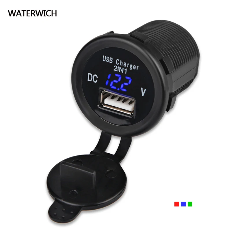 12V 24V 2.1A USB Phone Charger Socket Charging Waterproof Digital