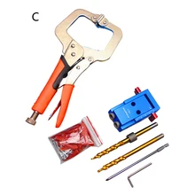Mini Style Pocket Hole Jig Kit System For Wood Working & Joinery + Step Drill Bit & Accessories Wood Work Tool