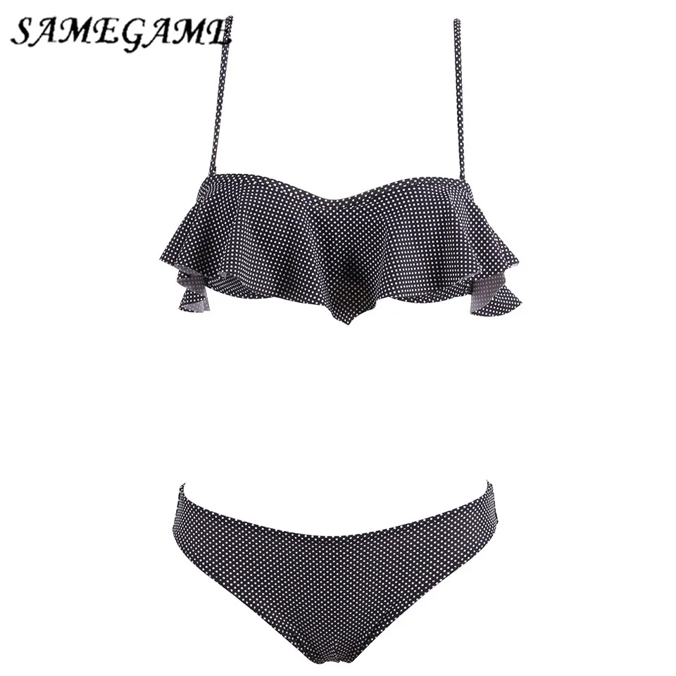 

SAMEGAME 2019 Falbala Bikinis Push Up Women Swimsuit Brazilian Bikini Set Beach Bathing Suit Swimwear Hot Biquini Swim Wear