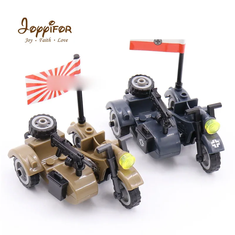 

FGHGH Military Three-Wheeled Motorcycle Building Blocks Brick DIY Toys Compatible LegoINGlys Kids Toy for Soldier Action Figures