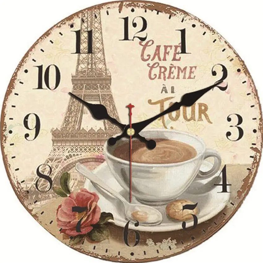 

WONZOM Vintage Wall Clock Tower Design Relogio De Parede Large Silent For Living Room Flower Saat Home Decor Kitchen Watch Wall