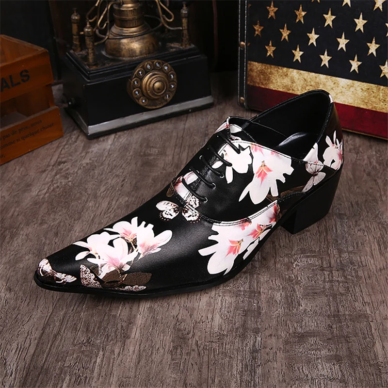 White Flowers Erfly Print Men Casual Shoes Oxford Luxury Fashion White Flowers Erfly Print Men Casual Shoes Oxford Luxury Fashion Black Party Wedding Leather Flats Chaussure Homme In Oxfords From On