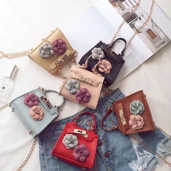 

030219 new hot lady girl mini flowers shoulder bag kids baby small fashion messenger bag