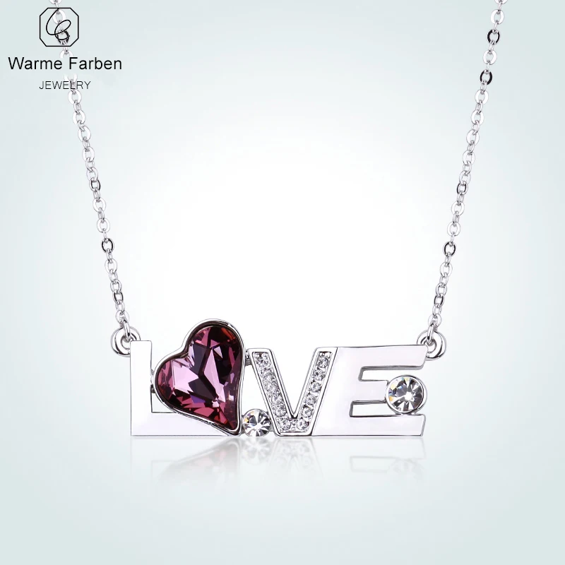 Warme Farben украшенное кристаллами от Swarovski Классическая подвеска в форме букв любовь