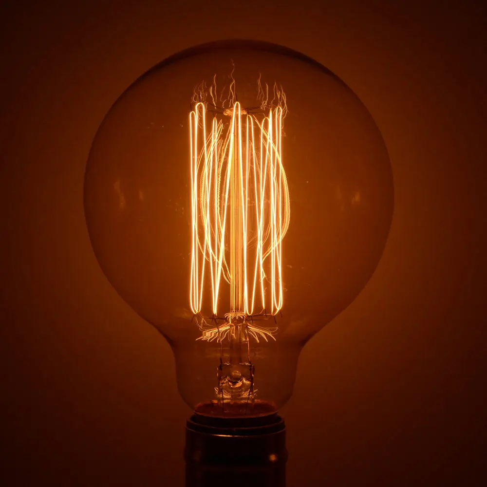 Ручной работы Эдисон Лампы для мотоциклов углерода нить ясно Стекло Эдисоном Ретро Винтаж лампа накаливания 40 Вт/60 Вт 220 В e27 G95