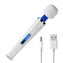 Super Power USB Charging Body Massager AV Rod Magic Wand Vibrator Sex Toy For Women Men Waterproof Erotic Toy