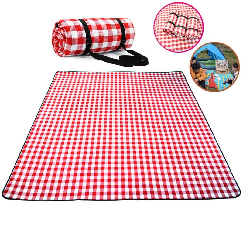 Macio para Dobrável ao ar Engrossar Almofada Respirável Cobertor Livre Impermeável Acampamento Praia Xadrez Piquenique Esteira Mod. 1261797 5 Cheap Esteira de acampamento