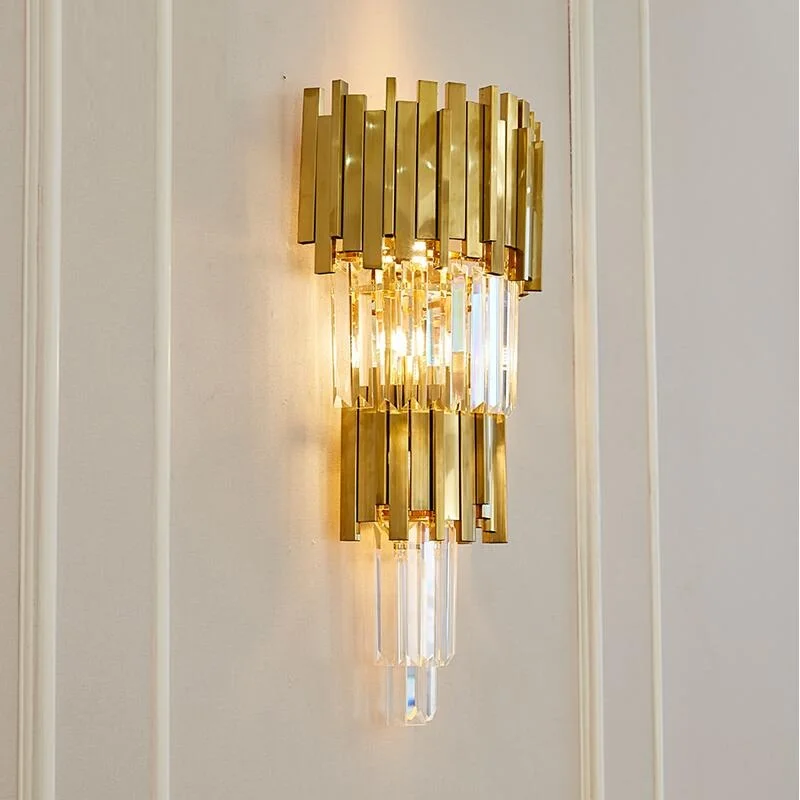Современный настенный светильник золотой кристалл гостиная спальня прикроватный настенный светильник