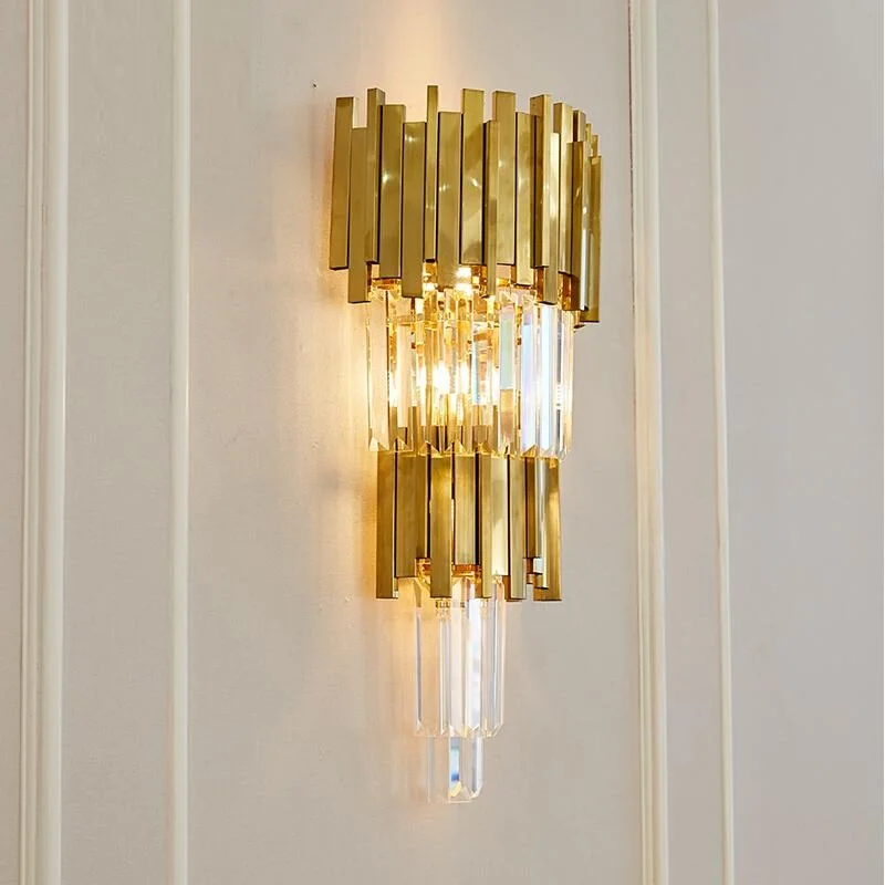 

Modern wall lamp gold crystal living room bedroom bedside wall lamp
