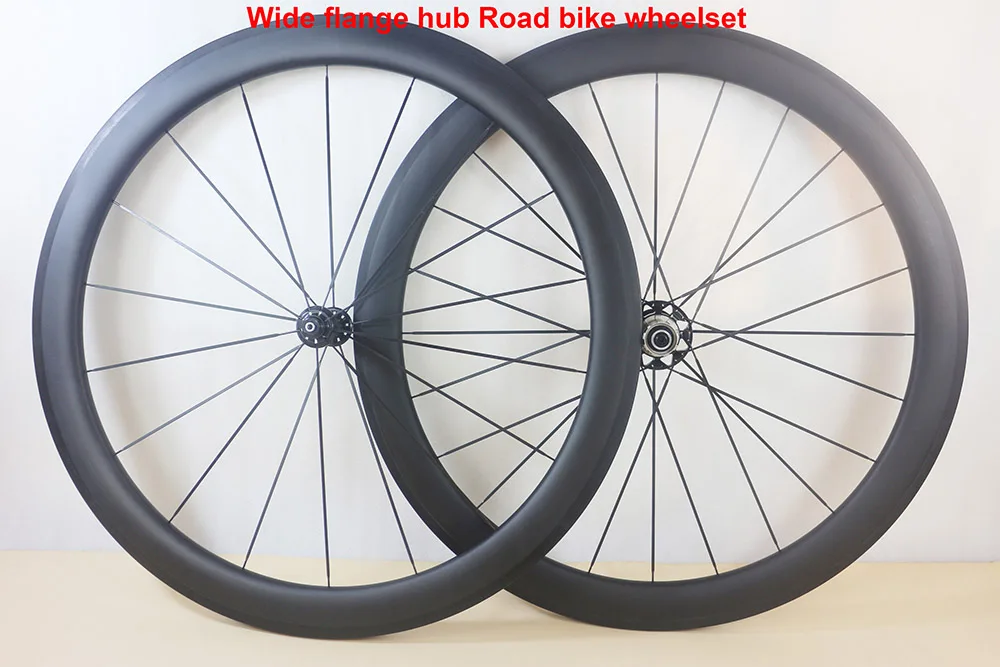 700C road bike carbon clincher racing wheels 50mm x 25mm U shape alloy internal nipples bladed aero spokes R51 wide flange carbone hub