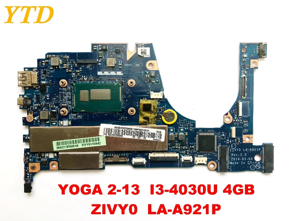 الأصلي لينوفو yoga 2-13 yoga 2 13 اللوحة المحمول yoga 2-13 I3-4030U 4 GB ZIVY0 LA-A921P testedgood شحن مجاني
