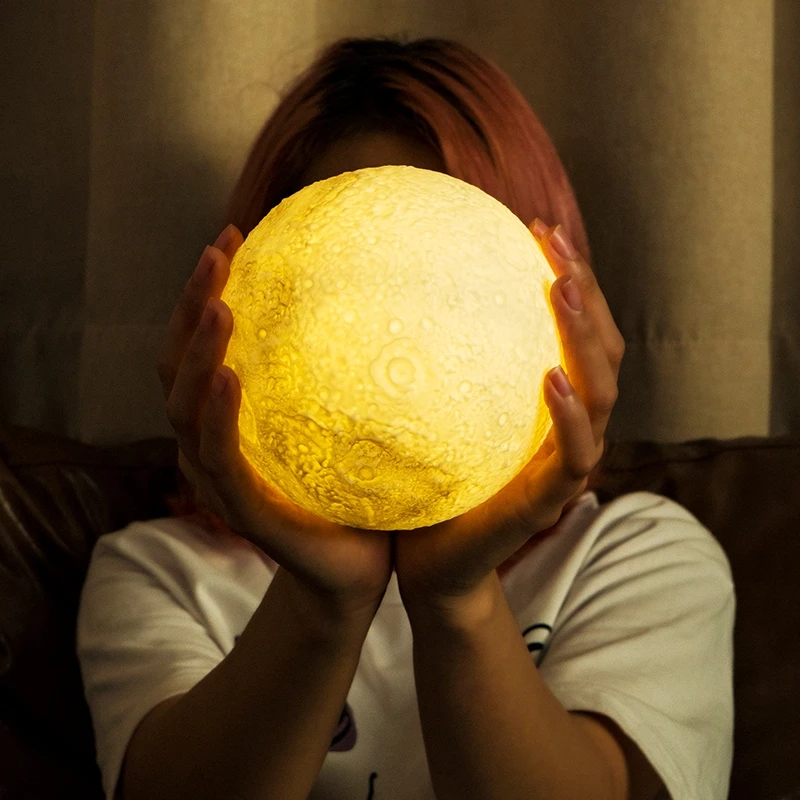 

YouOKLight Rechargeable 3D Lights Print Moon Lamp 3MODE Touch Switch Bedroom Dimmable Usb Led Night Light Home Decor Gift 13cm