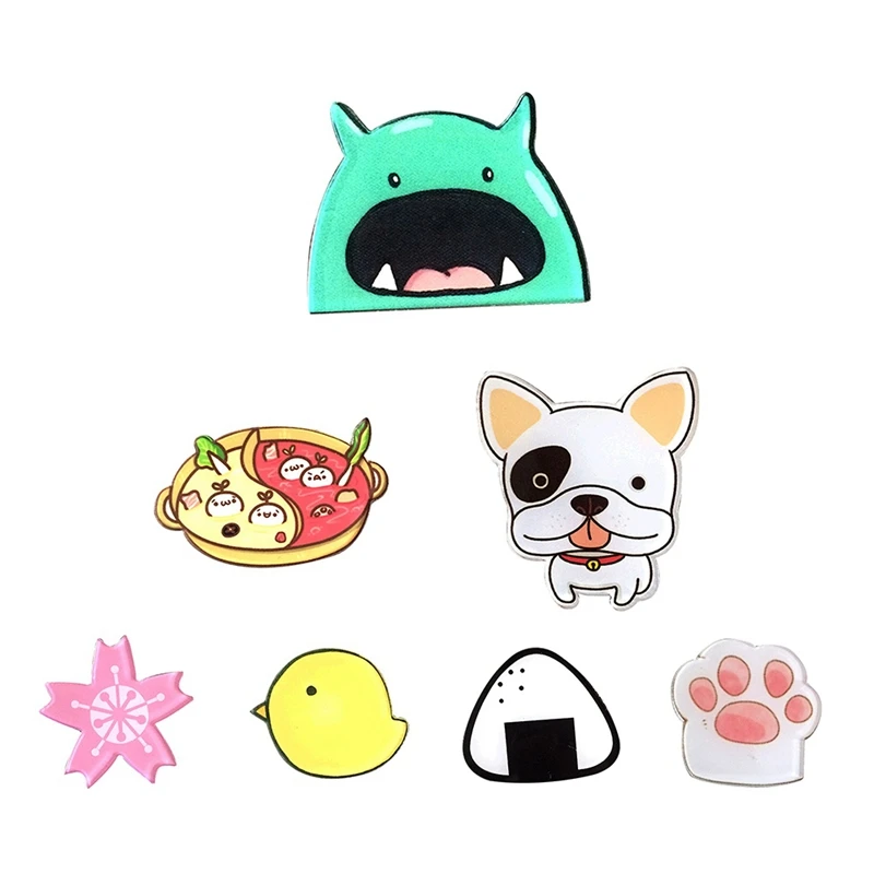

1PCS Hot Funny Charm Cute Cartoon Animal Food Bird Pet Paw Acrylic Collar Pins Badge Corsage Acrylic Badge Cute Cat Dog Broches