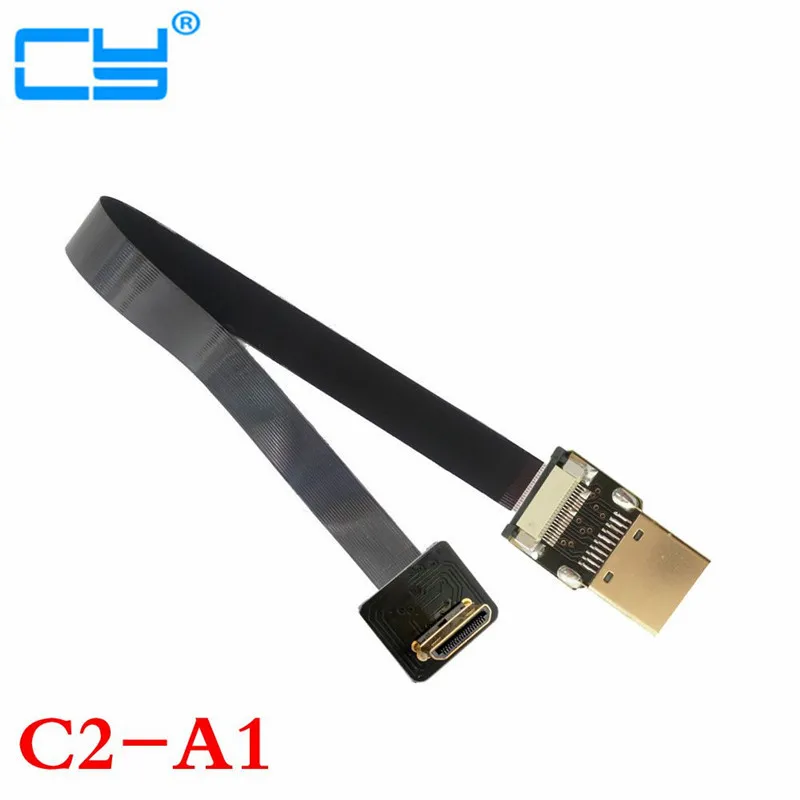 

90 Degree Angled FPV Mini HDMI Male to HDMI Male FPC Flat Cable 10cm 20cm 30cm 50cm 100cm for Multicopter Aerial Photography