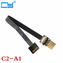 90 Degree Angled FPV Mini HDMI Male to HDMI Male FPC Flat Cable 10cm 20cm 30cm 50cm 100cm for Multicopter Aerial Photography