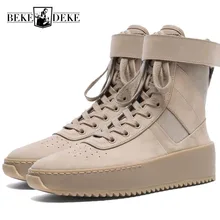 Модные мужские военные ботильоны с высоким берцем; обувь из натуральной кожи на толстой платформе и среднем каблуке в армейском стиле; мотоботы на молнии