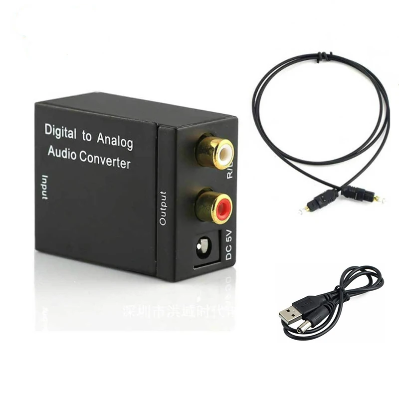 

Digital To Analog Audio cable Converter Digital Optical Coaxial RCA Toslink Signal to Analog Audio Converter Home Theater For TV