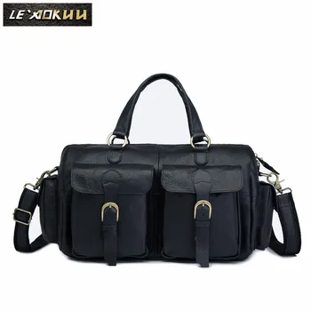 

Men Origianl Leather Designer Travel Business Briefcase Large Computer Laptop Bag Attache Portfolio Tote Messenger Bag 1097-b