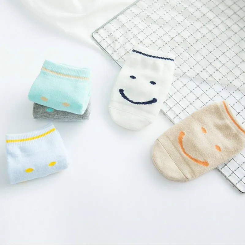 5 пар/лот, носки для младенцев, носки-трубы для новорожденных 0-36 месяцев, осенне-зимние хлопковые нескользящие силиконовые носки-Тапочки