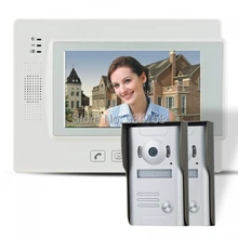7 ” TFT con conexión de cable timbre Video portero puerta de vídeo de seguridad cámara de infrarrojos 2V1