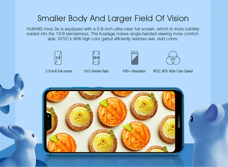 HUAWEI NOVA 3E 4GB RAM 128GB ROM Hisilicon Kirin 659 2.36GHz Octa Core 5.84 Inch 2.5D FHD+ Full Screen Dual Camera Android 8.0 4G LTE Smartphone