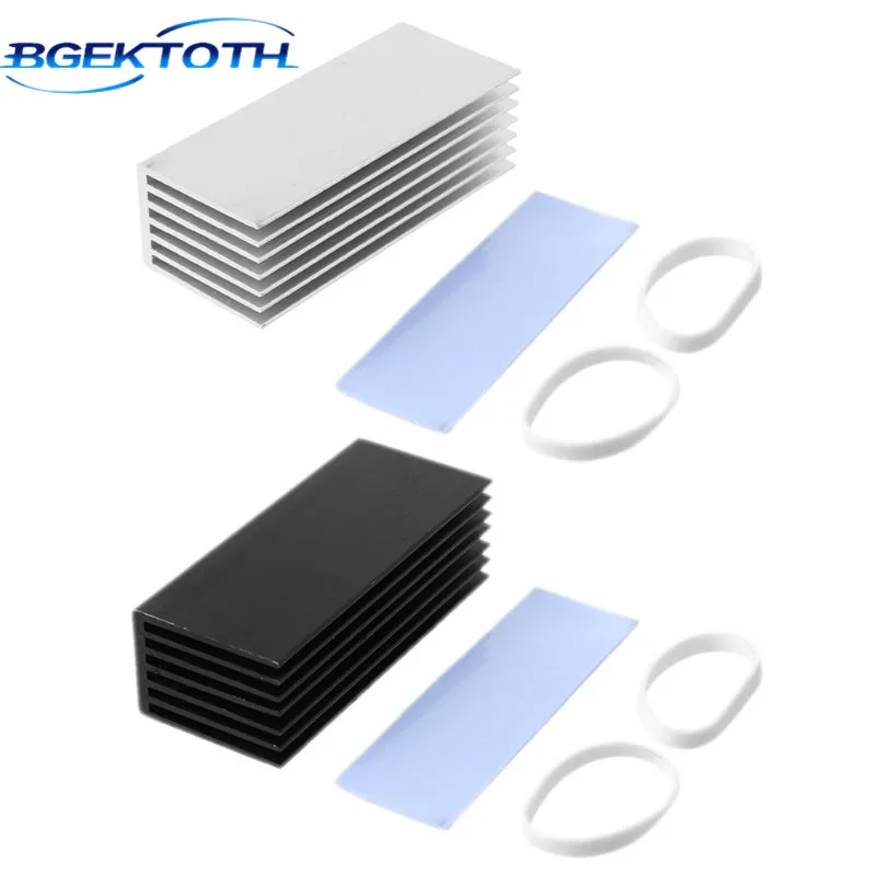 

BGEKTOTH 1Set Aluminum Heatsink Cooling Thermal Pad Cooling Radiator Cooler For NVME M.2 NGFF SSD Solid State Hard Drive Disk