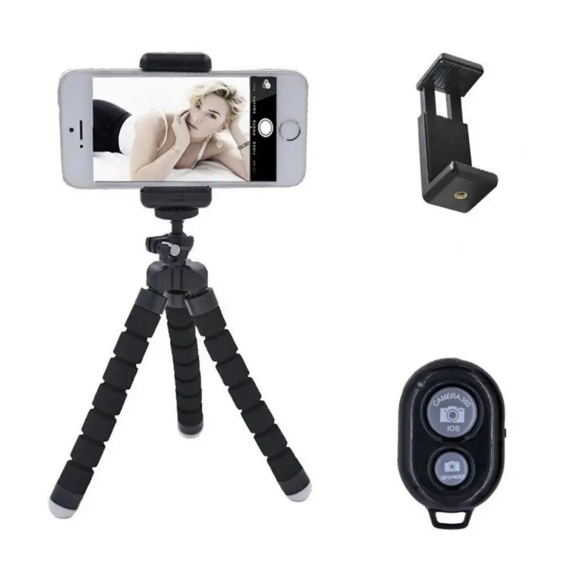 

Universal Sponge Octopus Phone Tripod For Bluetooth Selfie Stick Tripods Stabilizer Set For IPhone