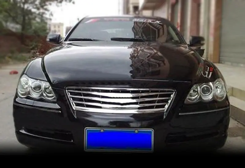 Для Toyota Mark X 2005-2009 ABS серебристо-Хромированная передняя Решетка Вентиляционная решетка