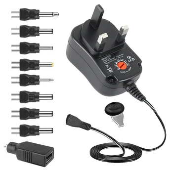 

Adjustable AC/DC Adapters Power 3-12V 12W Universal Charger Supply Multi Voltage EU UK Plug for LED Light Strip Electronic Equip
