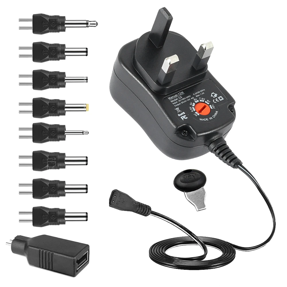 3-12V Multi-function Universal Adjustable Voltage Supply Adapter Plug Charger