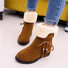 Chaussure Femme/Женская обувь; повседневные туфли из флока; Новинка года; женские зимние ботинки; женские зимние короткие плюшевые ботинки; женская обувь; Размеры 35-40