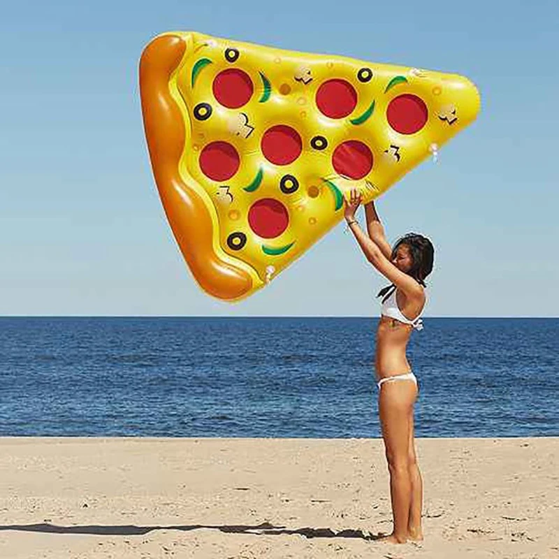 Piscina de Água Infláveis ao ar Colchão de Praia Piscina Float Inflável Kickboard Pizza Gigante Verão Brinquedos Livre Espreguiçadeira 180 cm