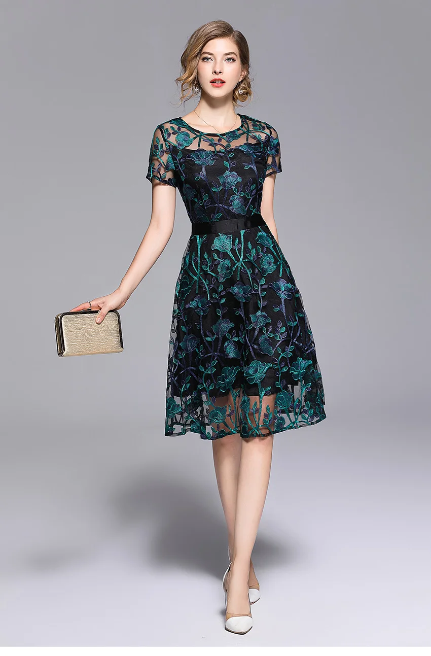 FGLAC, летнее женское платье,, винтажное, модное, элегантное, узкое, с коротким рукавом, с вышивкой, для вечеринки, платья с отверстиями