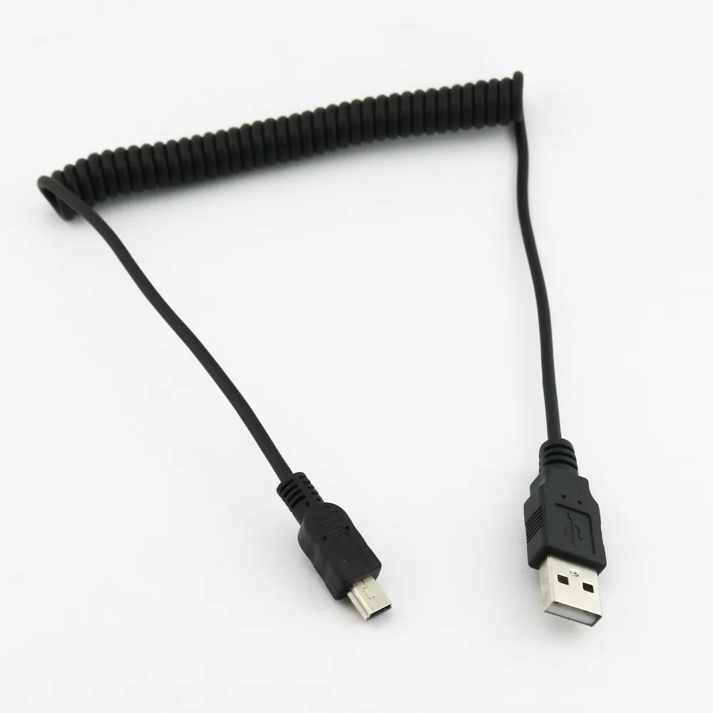 20x USB 2,0 A Male to Mini B 5Pin штекер Спиральный Соединительный шнур прямой/вверх/влево/вправо угловой 1,5 м